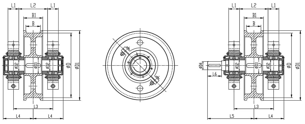 45 Split Bearing Box Crane Wheel Assembly