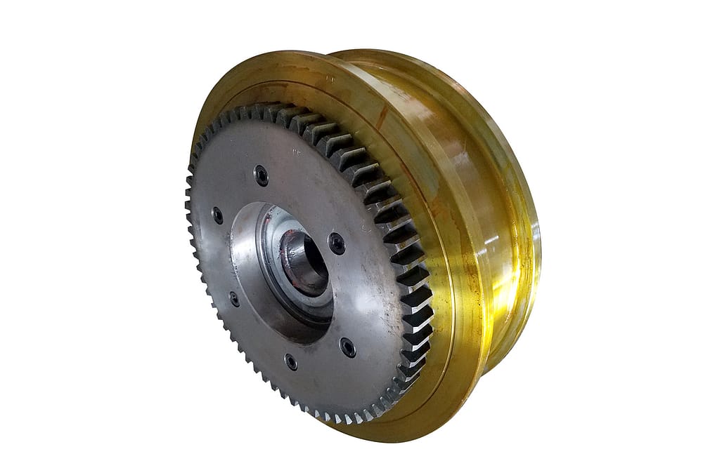 Gear crane wheel assembly