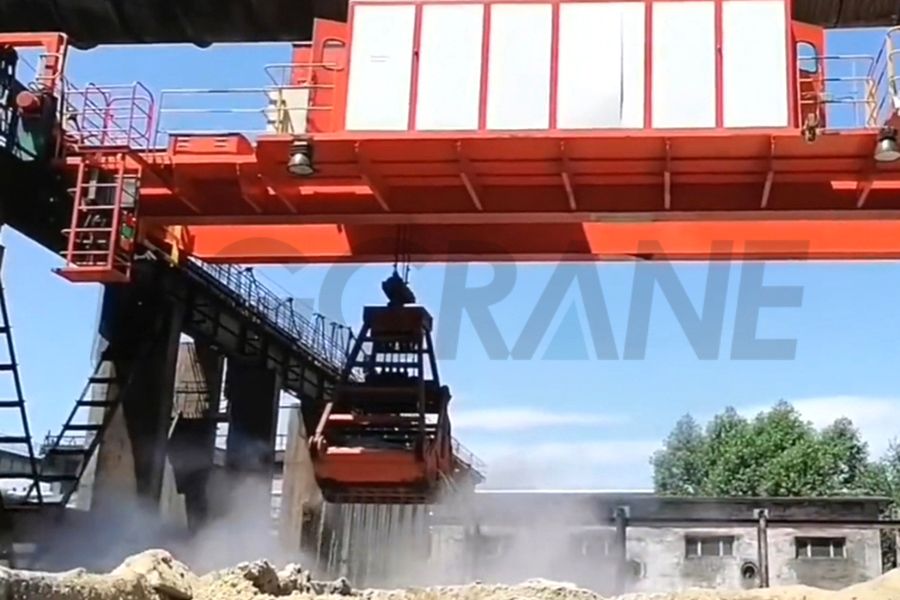 Slag grab crane