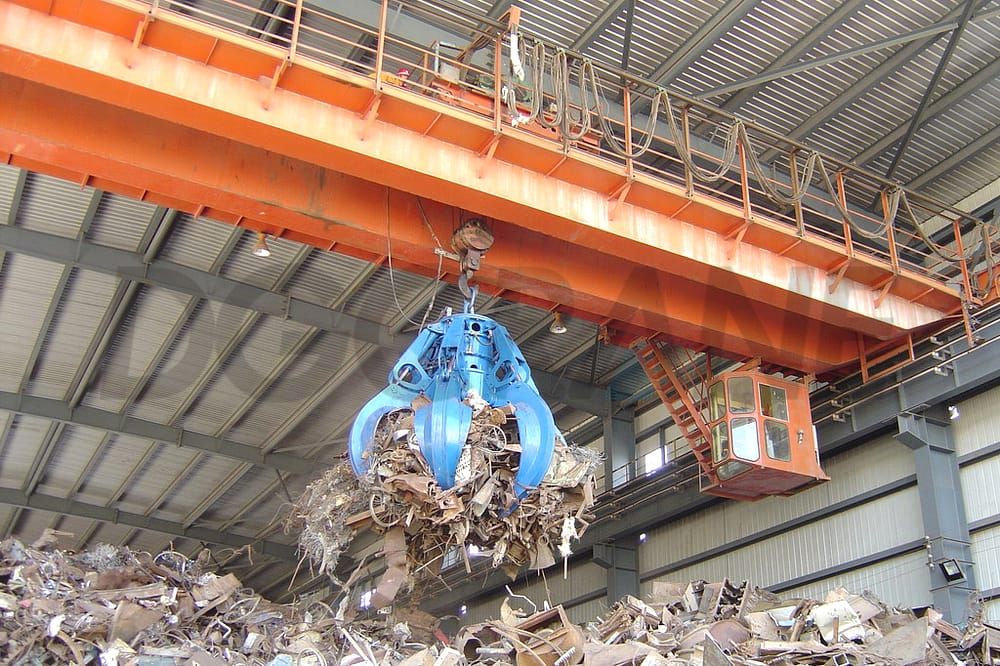 Steel Scrap Grab Overhead Crane