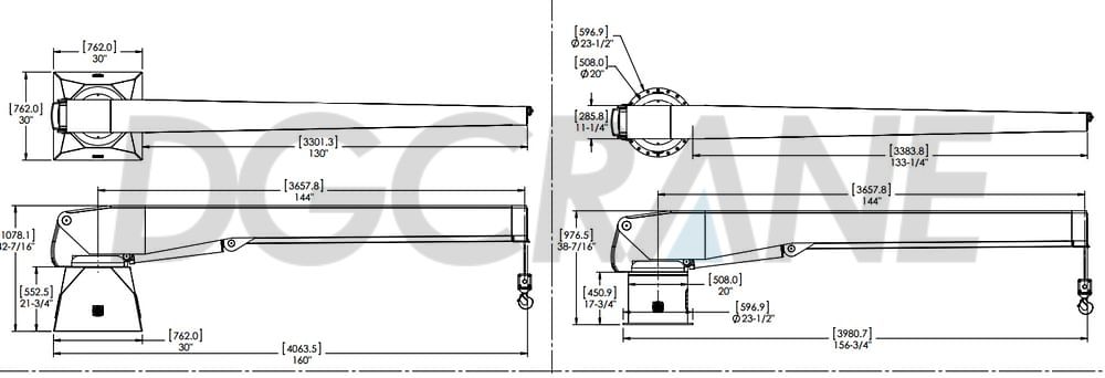 Yacht Davit Crane Drawing