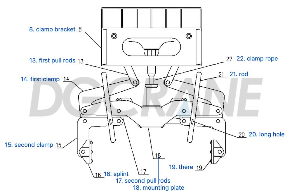 Clamp for Carbon blocks stacker cranes drawing