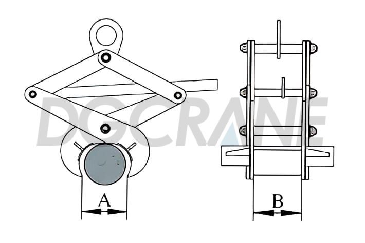 Desenho da braçadeira de elevação de tubo