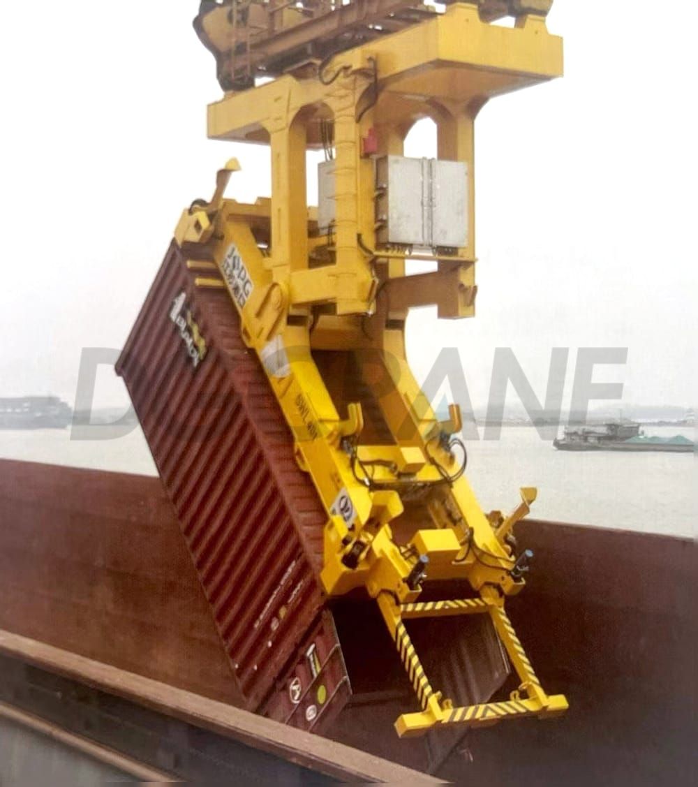 single container tipping spreader