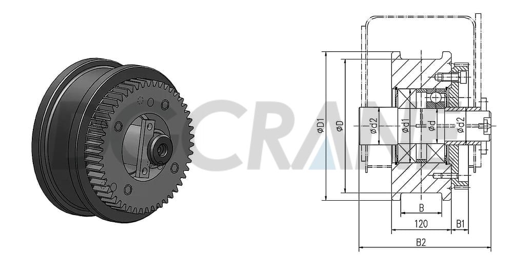 Bánh xe cẩu LD lắp ráp1000