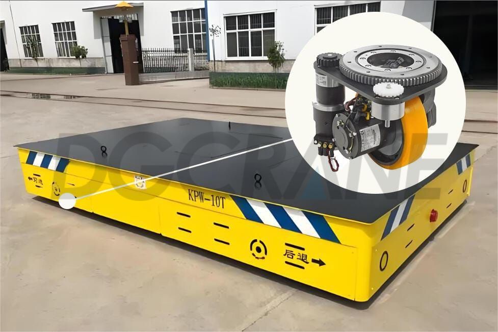 rail less electric transfer cart wheels