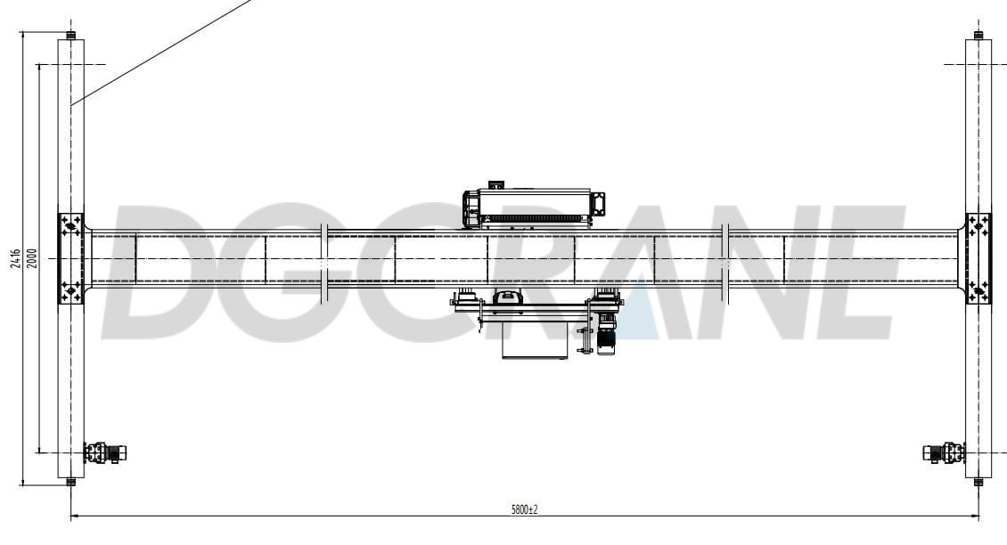 1tons HD Europeisk type enkeltbjelke overhead kran program tegninger2