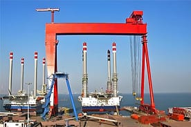 Shipyard gantry cranes