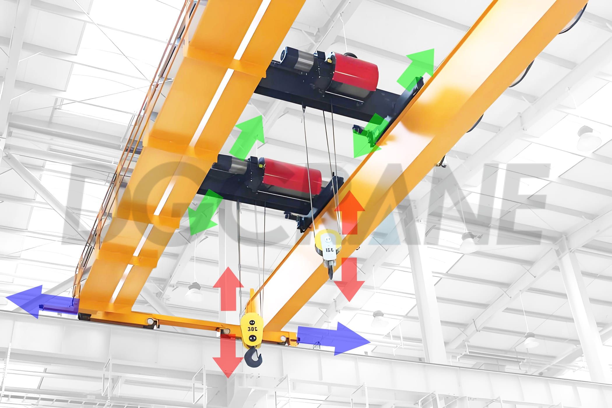 Paano pumili ng crane radio remote control sa isang crane na may 2 set ng hoisting mechanism situation schematic