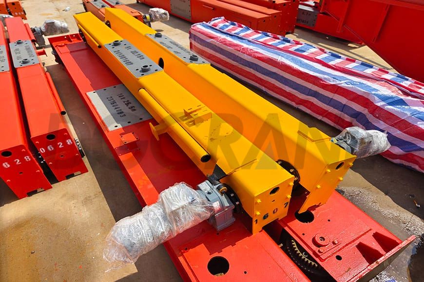 single girder overhead crane end carriage na may mga gear motor 2