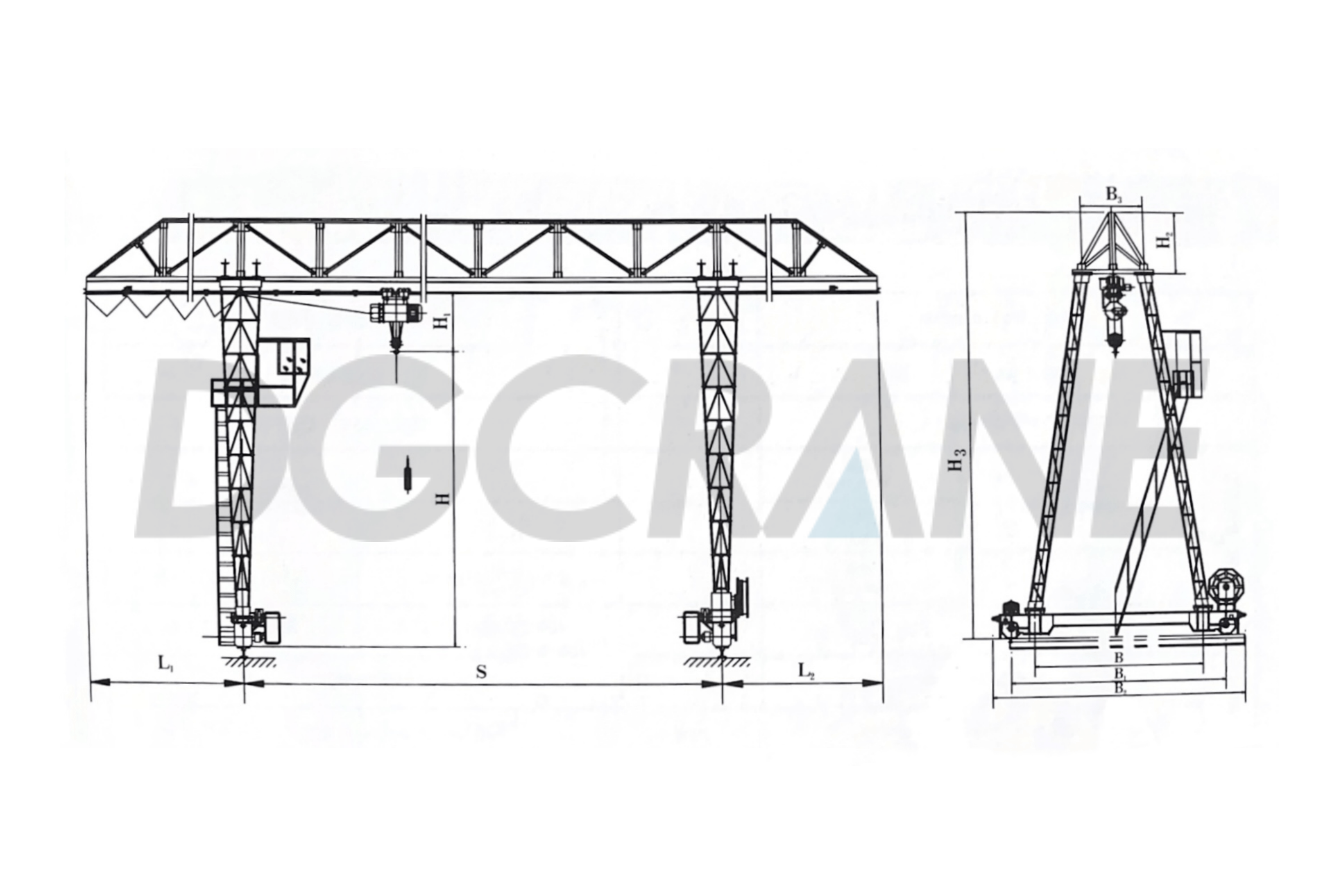 truss single girder gantry crane parameters