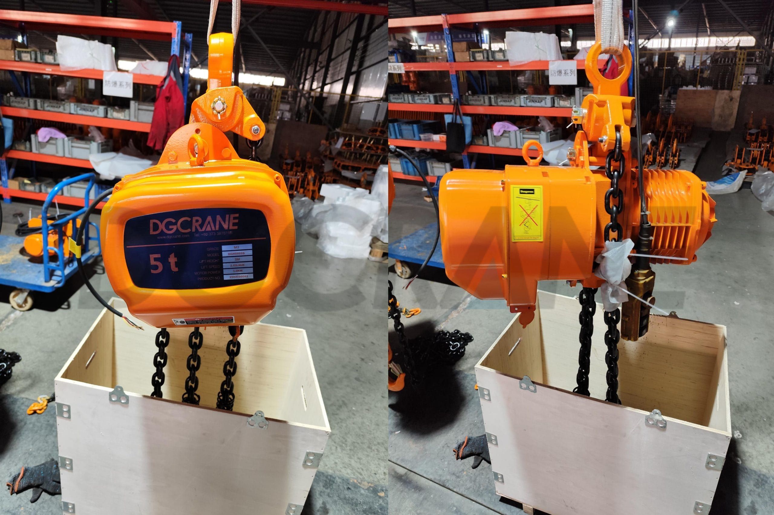 5ton electric chain hoist scaled